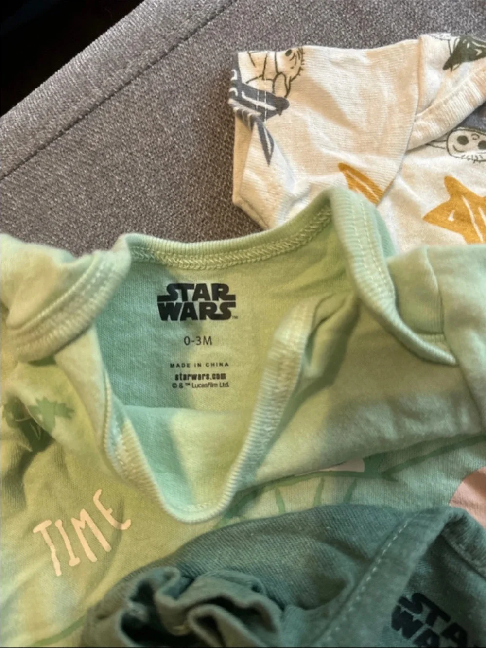 Star Wars Baby Yoda One-Piece Bodysuits Set - Green, Dark Green, Blue, Cream